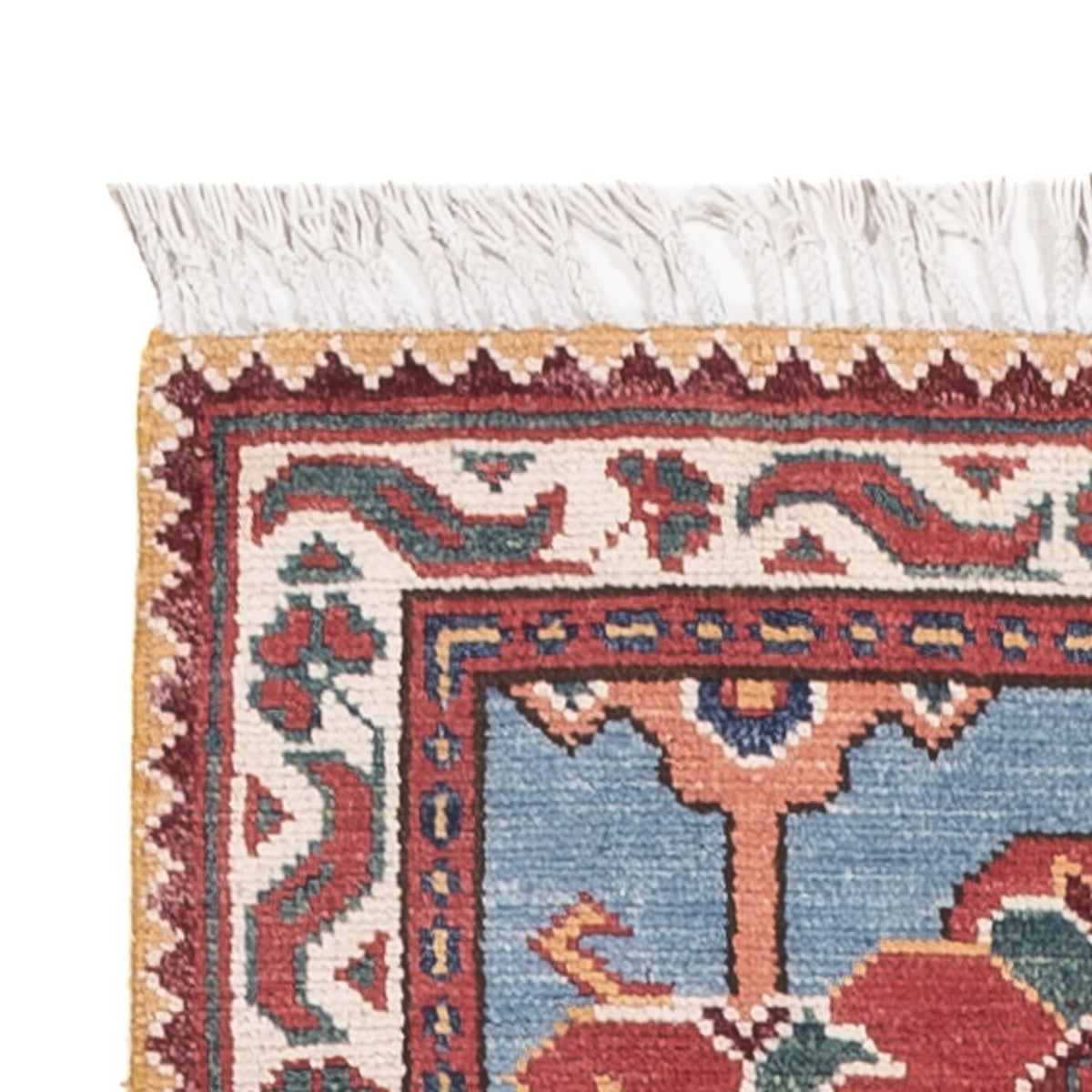 Tapis de couloir Tapis Ziegler - Kazak - 287 x 75 cm - bleu