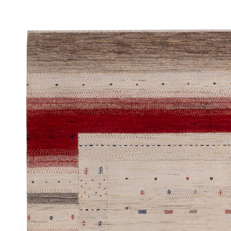 Tapis Gabbeh - Loribaft Indus - 242 x 176 cm - beige clair