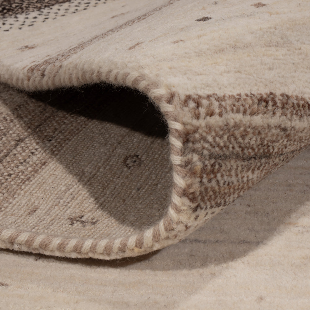 Tapis Gabbeh - Loribaft Indus - 246 x 176 cm - beige clair