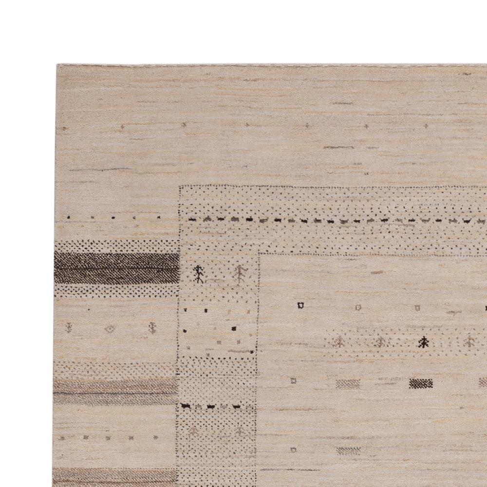 Tapis Gabbeh - Loribaft Indus - 245 x 174 cm - beige clair