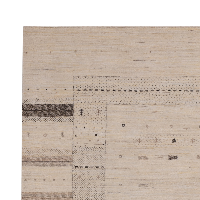 Tapis Gabbeh - Loribaft Indus - 245 x 174 cm - beige clair