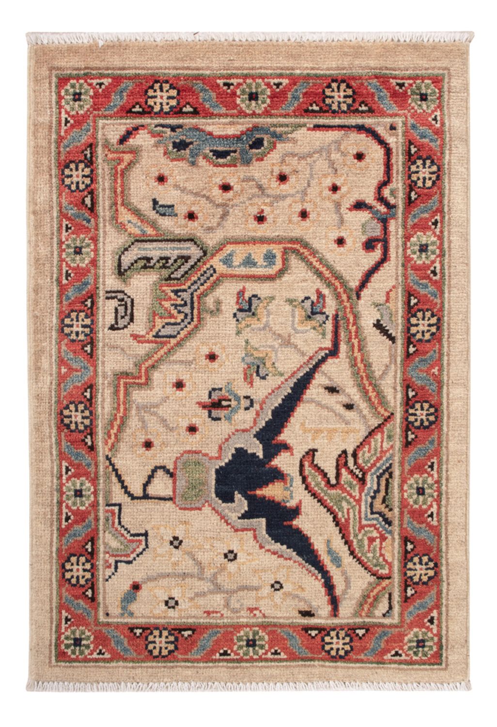 Tapis Ziegler - Kazak - 89 x 60 cm - beige foncé