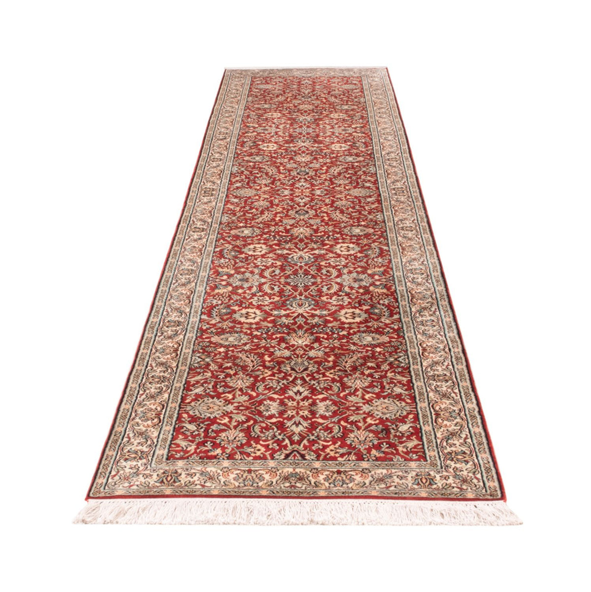 Tapis de couloir Tapis en soie - Soie du Cachemire - 363 x 79 cm - rouge