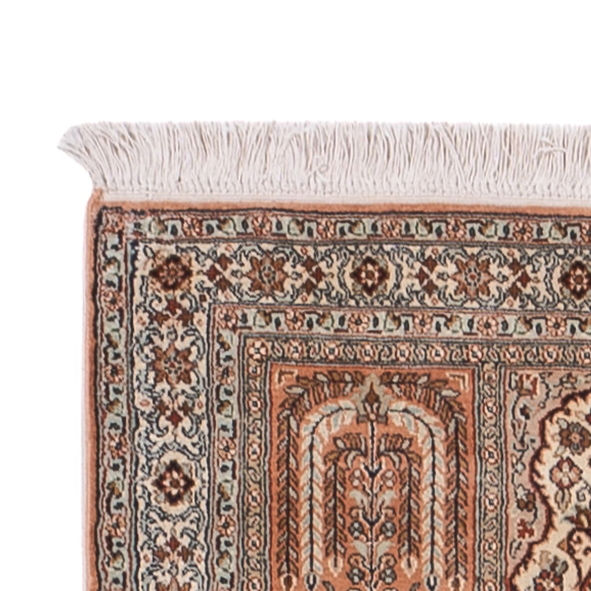 Tapis de couloir Tapis en soie - Soie du Cachemire - 301 x 77 cm - beige foncé