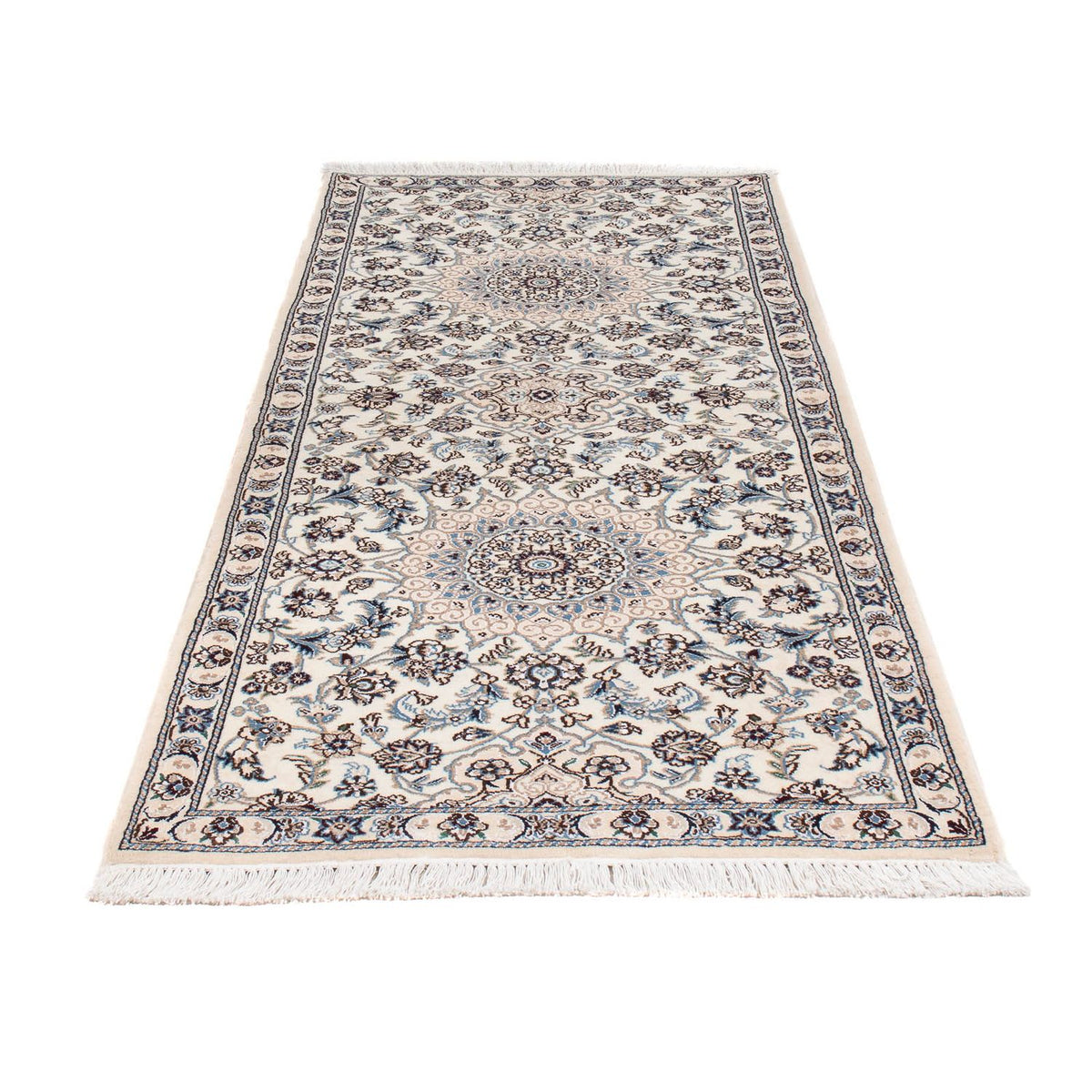 Tapis de couloir Tapis persan - Nain - Royal - 208 x 82 cm - beige