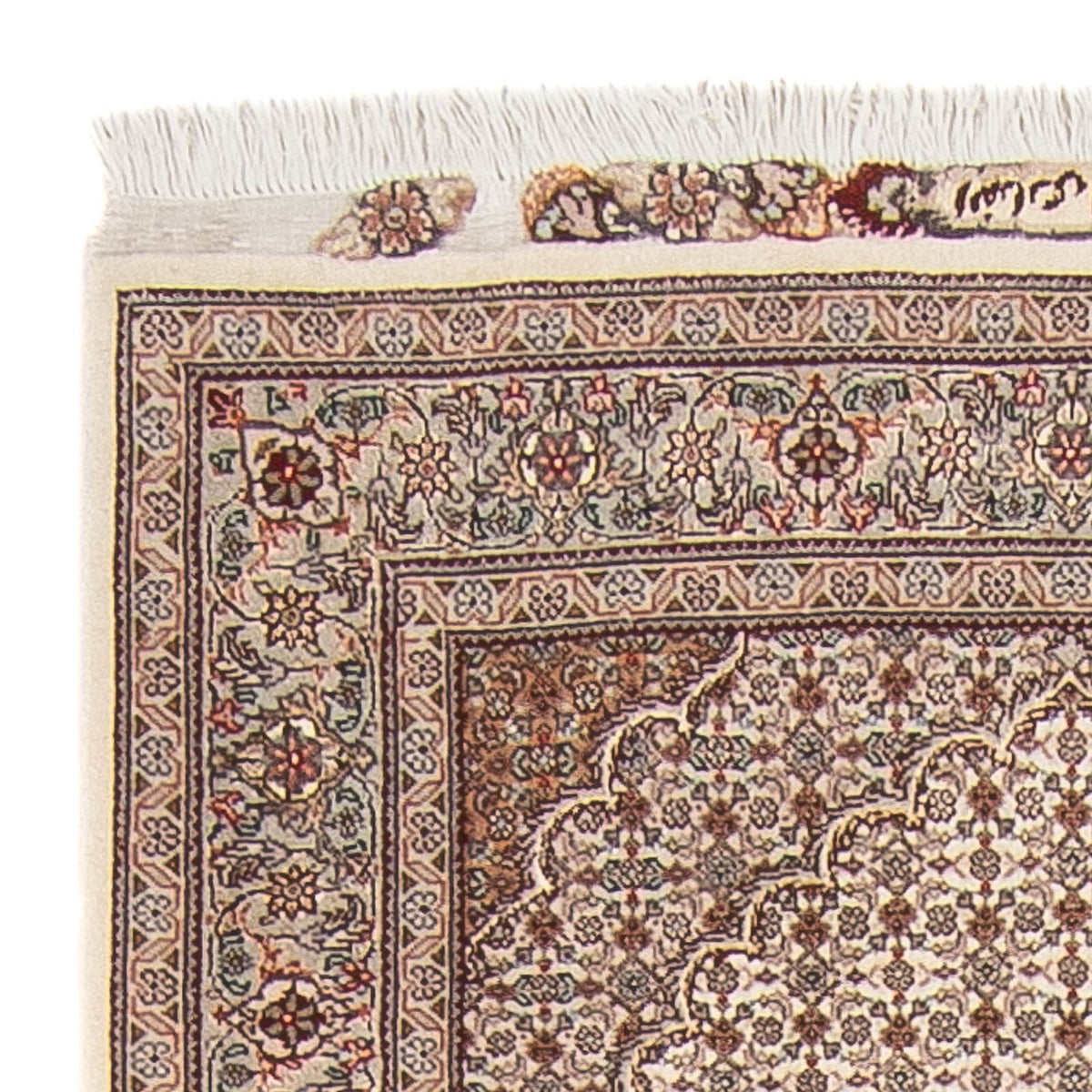 Tapis de couloir Tapis persan - Tabriz - Royal - 212 x 82 cm - beige