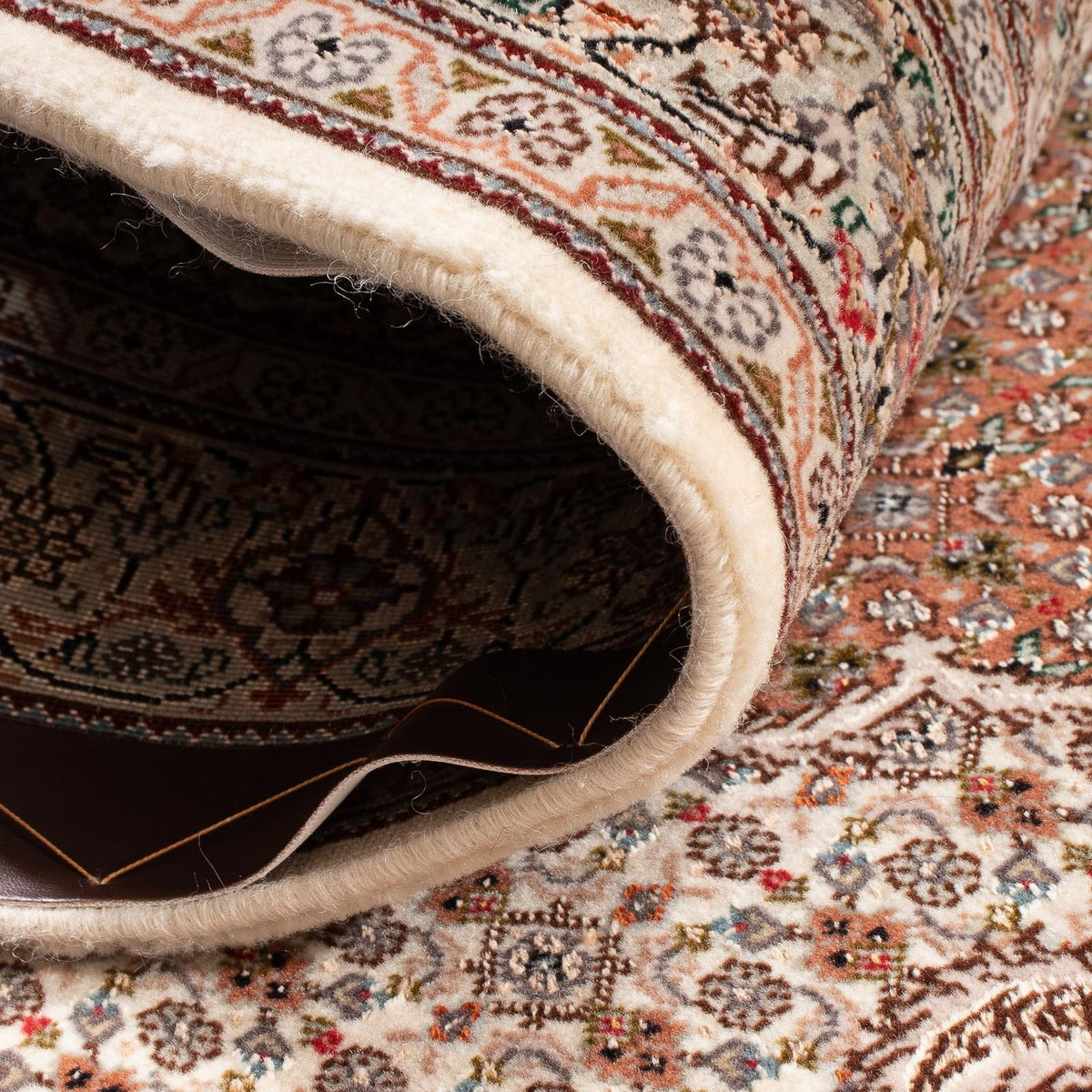 Tapis de couloir Tapis persan - Tabriz - Royal - 212 x 82 cm - beige