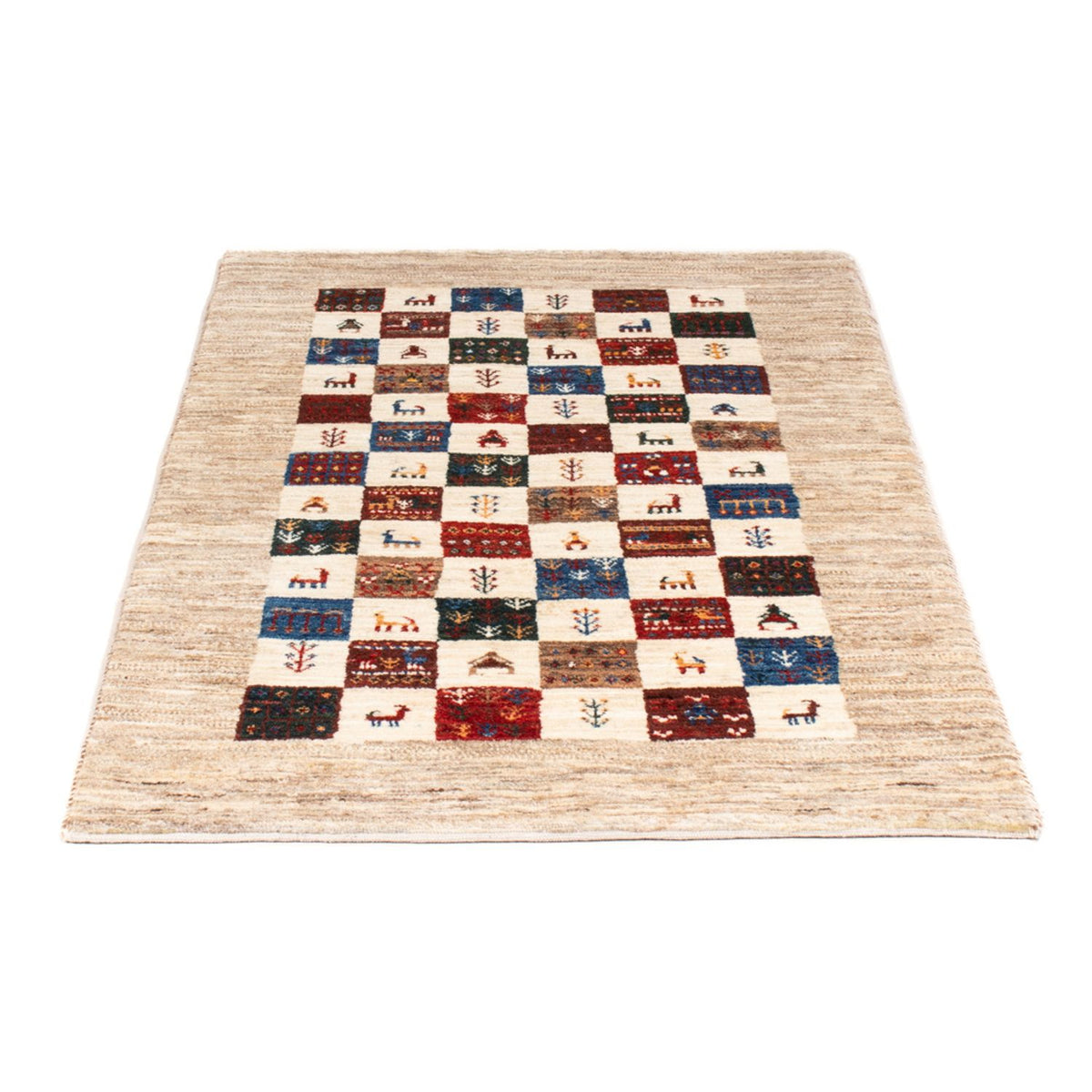 Tapis Gabbeh - Loribaft Persan - 129 x 81 cm - multicolore