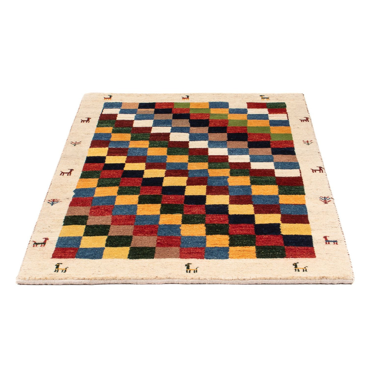 Tapis Gabbeh - Persan - 125 x 86 cm - multicolore