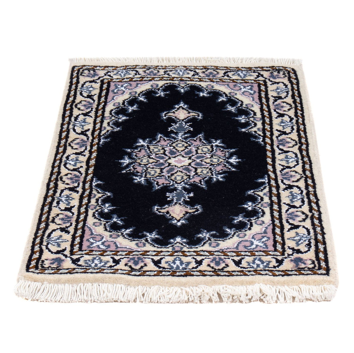 Tapis persan - Nain - 60 x 40 cm - bleu foncé
