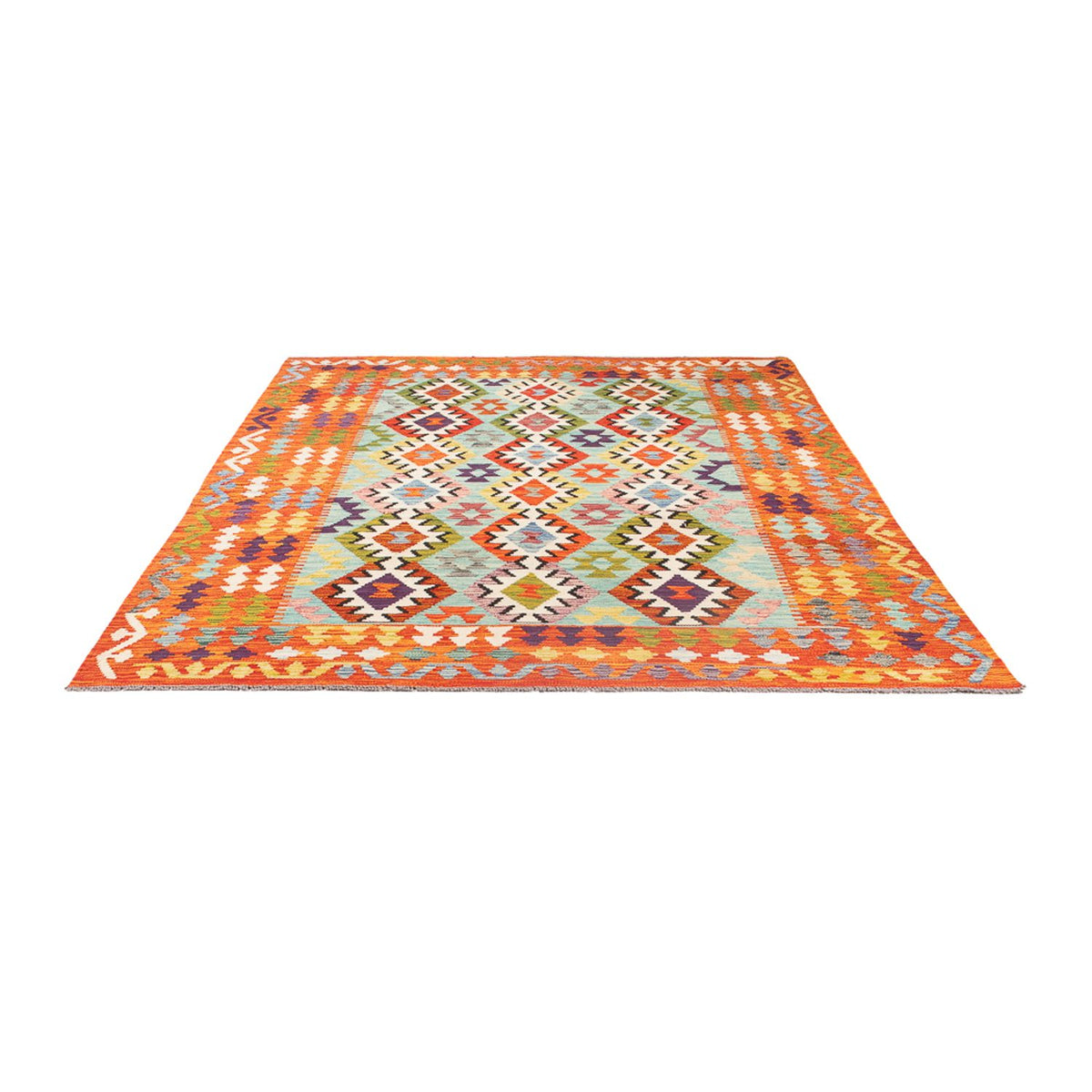 Tapis Kelim - Splash - 247 x 176 cm - multicolore