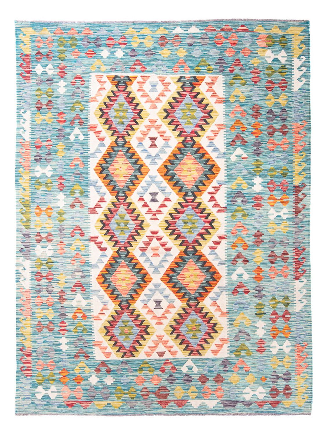 Tapis Kelim - Splash - 251 x 182 cm - multicolore