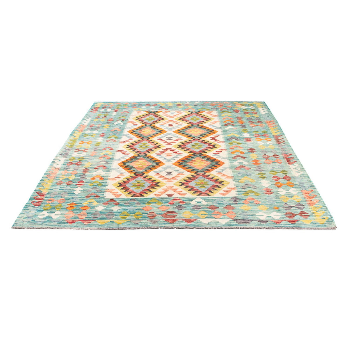 Tapis Kelim - Splash - 251 x 182 cm - multicolore