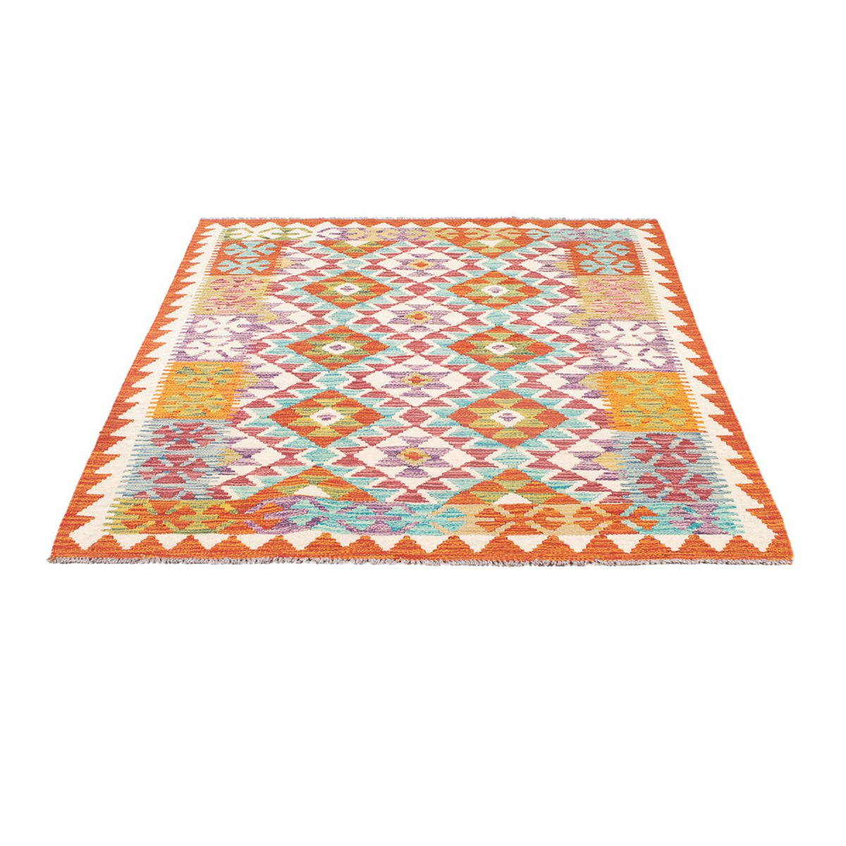 Tapis Kelim - Splash - 166 x 119 cm - multicolore