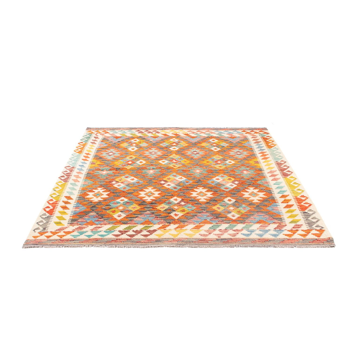 Tapis Kelim - Splash - 195 x 156 cm - multicolore