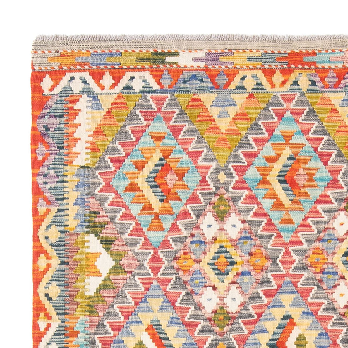 Tapis Kelim - Splash - 197 x 162 cm - multicolore