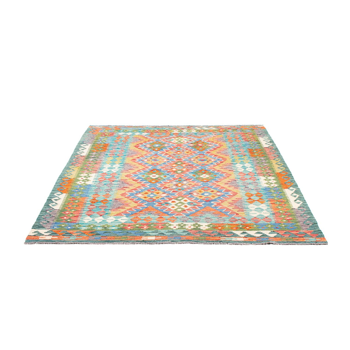 Tapis Kelim - Splash - 196 x 152 cm - multicolore