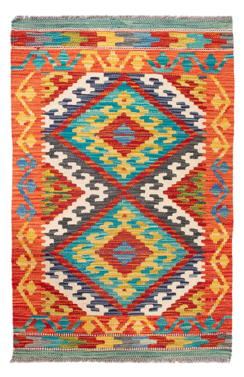 Tapis Kelim - Splash - 90 x 60 cm - multicolore
