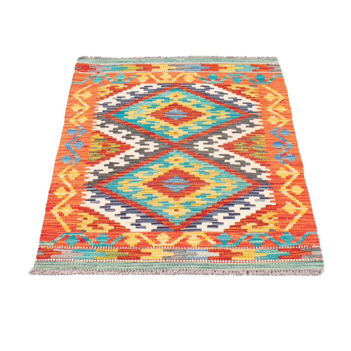 Tapis Kelim - Splash - 90 x 60 cm - multicolore