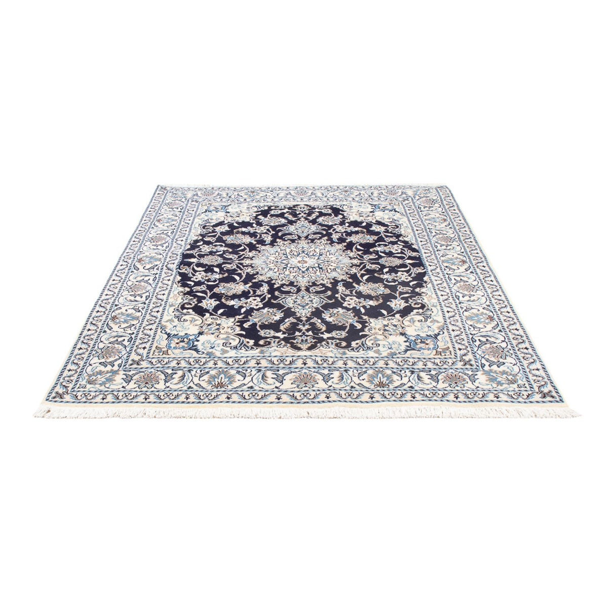 Tapis persan - Nain - 202 x 144 cm - bleu foncé