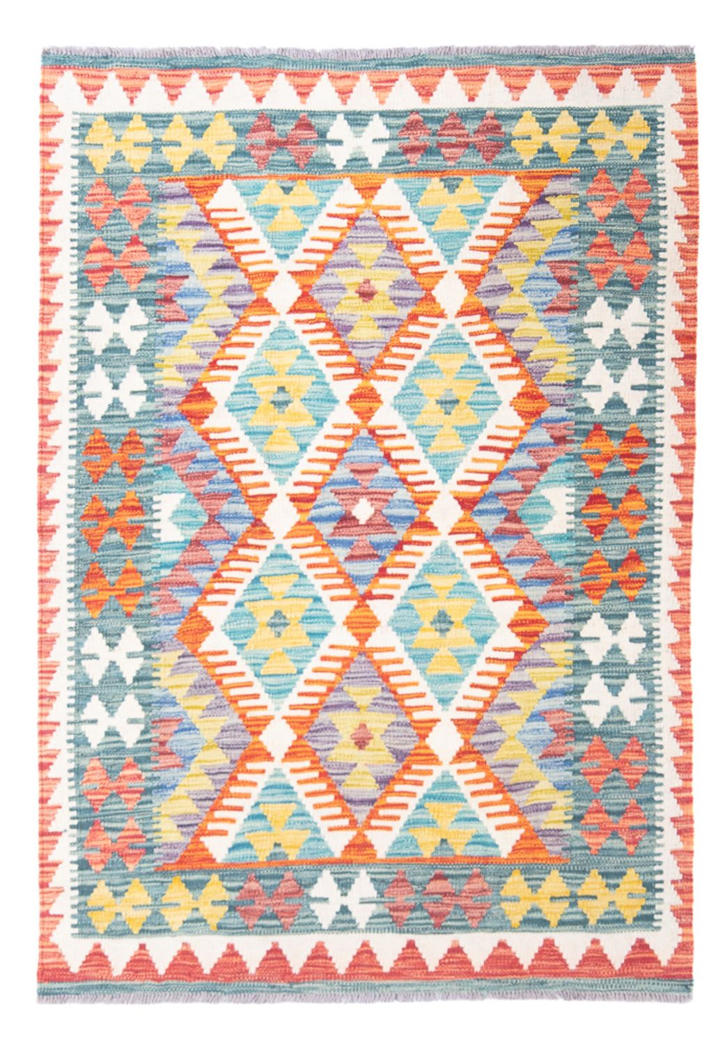 Tapis Kelim - Splash - 150 x 110 cm - multicolore
