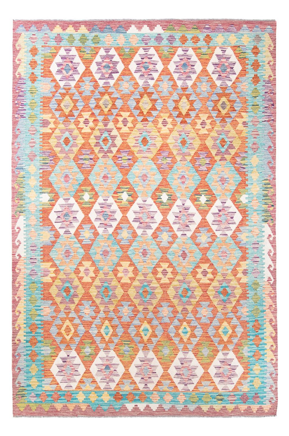Tapis Kelim - Splash - 298 x 199 cm - multicolore