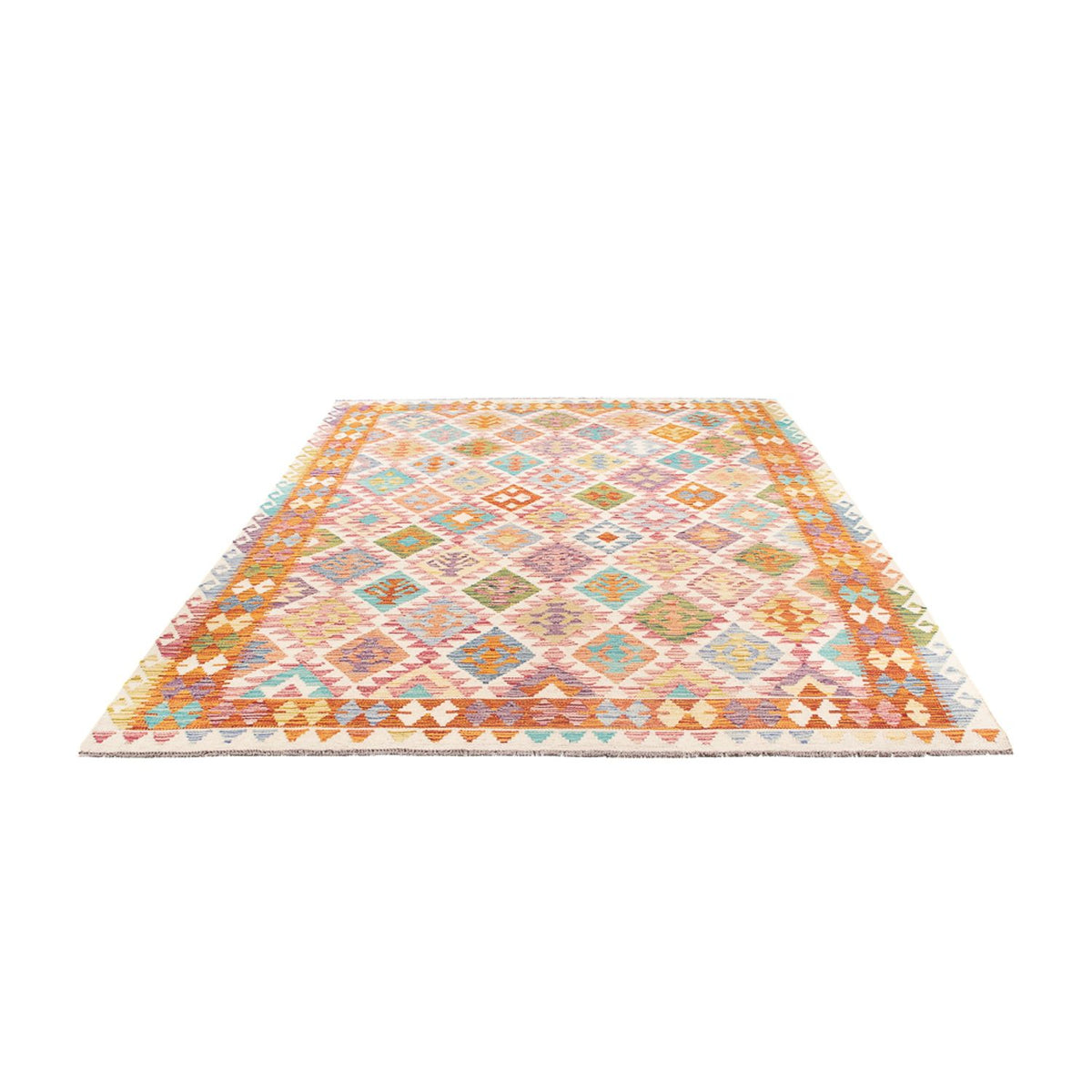 Tapis Kelim - Splash - 291 x 198 cm - multicolore