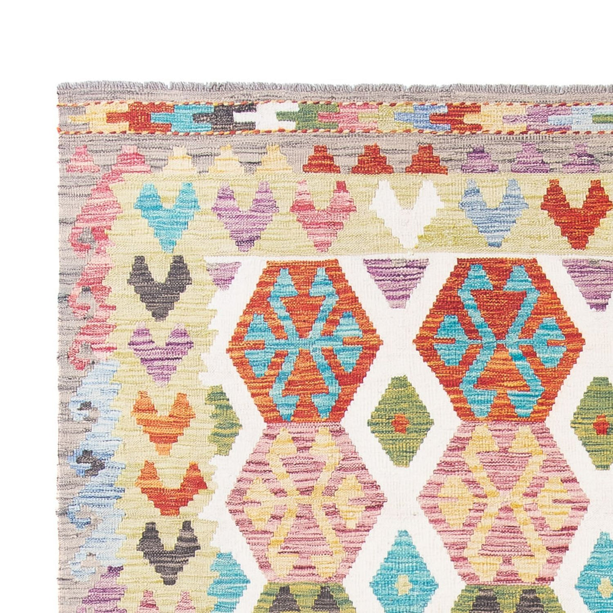 Tapis Kelim - Splash - 305 x 203 cm - multicolore