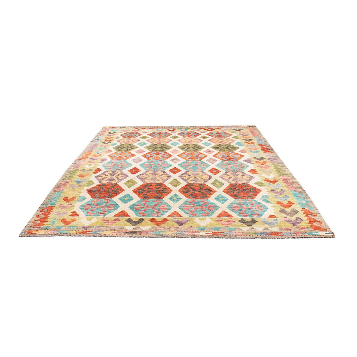 Tapis Kelim - Splash - 305 x 203 cm - multicolore
