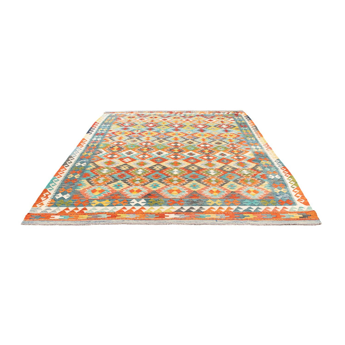 Tapis Kelim - Splash - 290 x 202 cm - multicolore