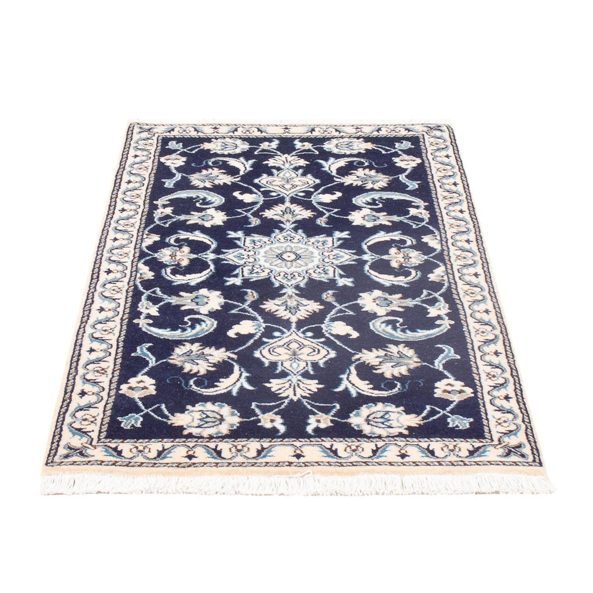 Tapis persan - Nain - 135 x 67 cm - bleu foncé