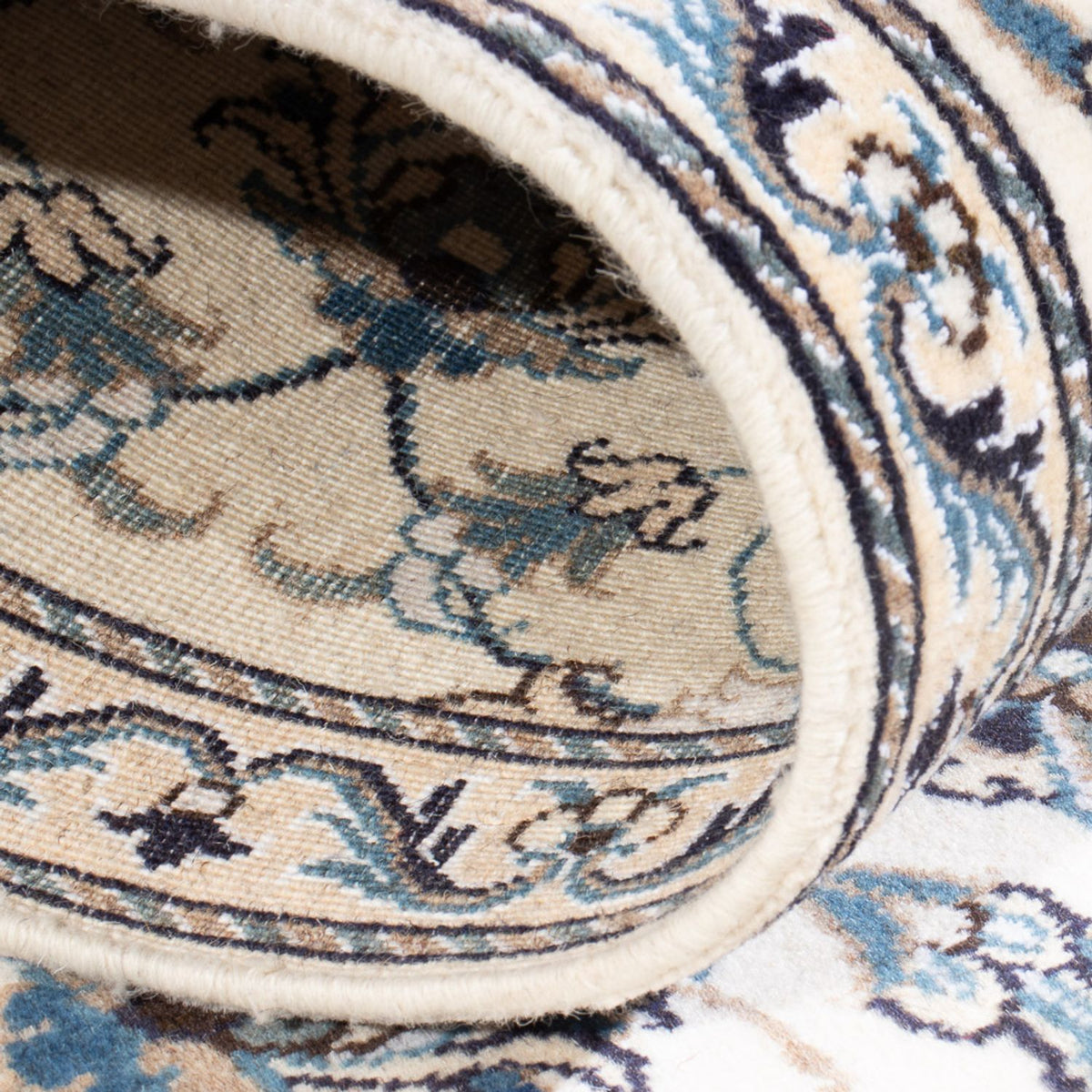 Tapis de couloir Tapis persan - Nain - 264 x 74 cm - crème