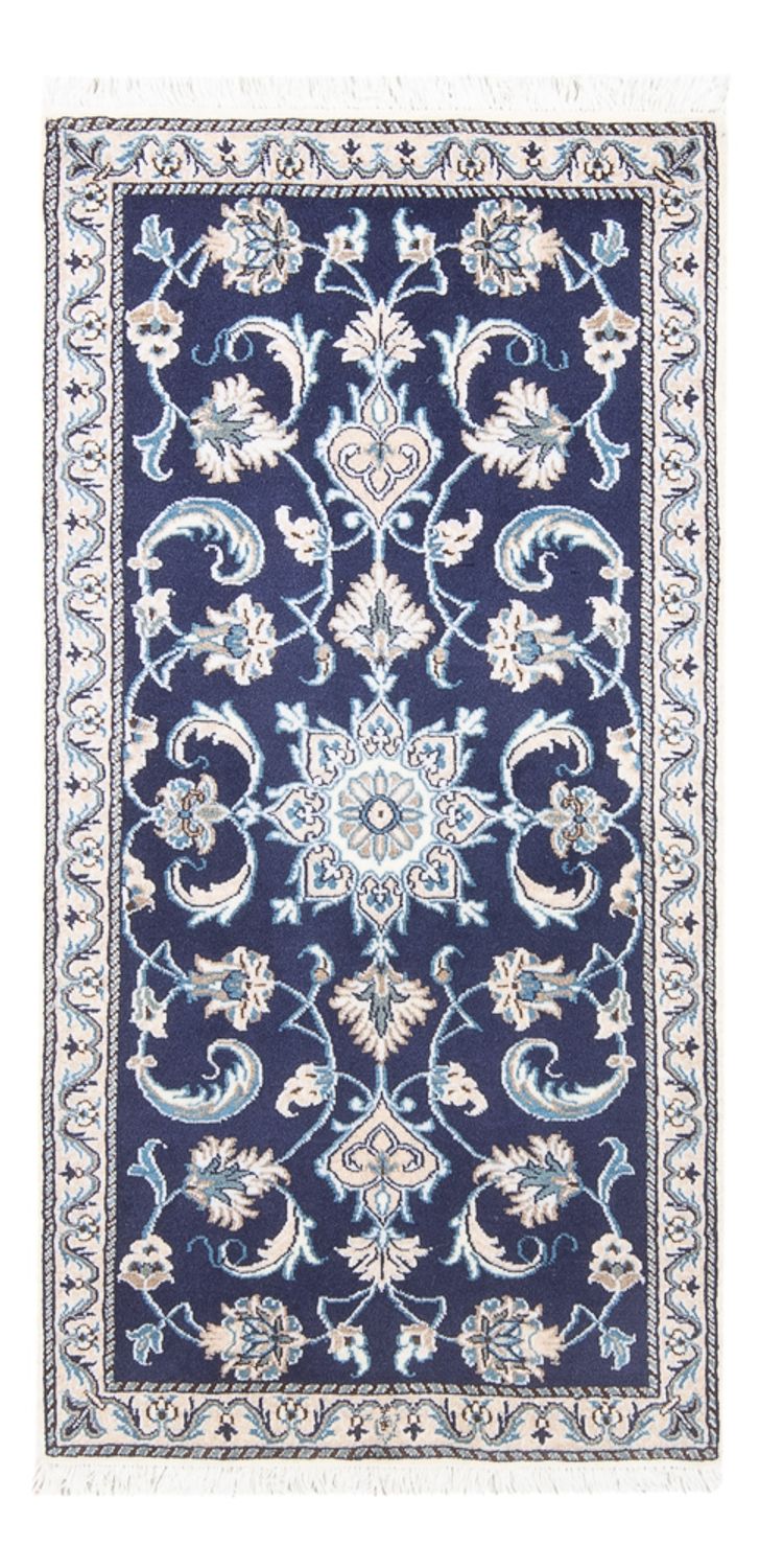 Tapis persan - Nain - 137 x 71 cm - bleu foncé