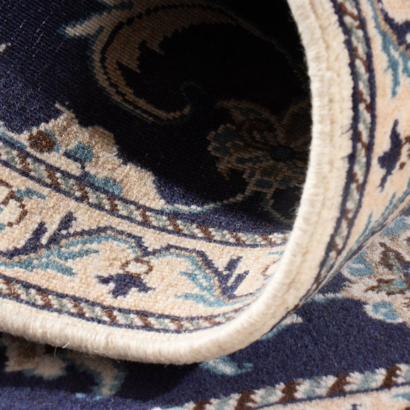 Tapis persan - Nain - 137 x 71 cm - bleu foncé