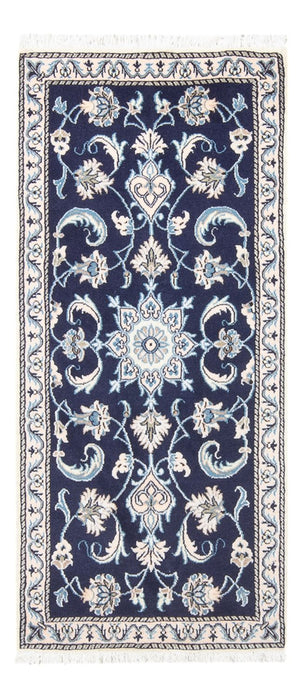 Tapis persan - Nain - 134 x 67 cm - bleu foncé