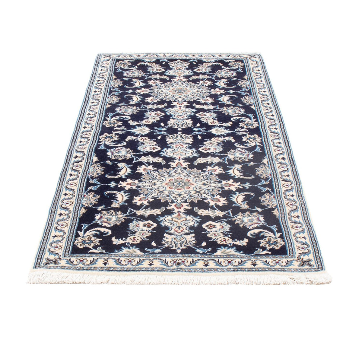 Tapis de couloir Tapis persan - Nain - 190 x 79 cm - bleu foncé