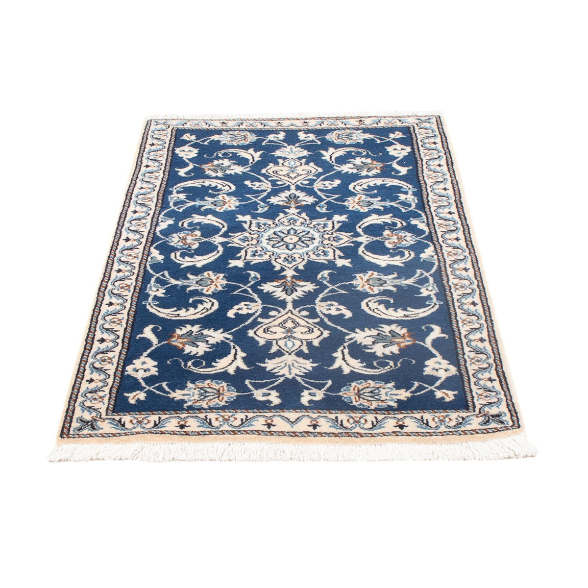 Tapis de couloir Tapis persan - Nain - 156 x 71 cm - bleu