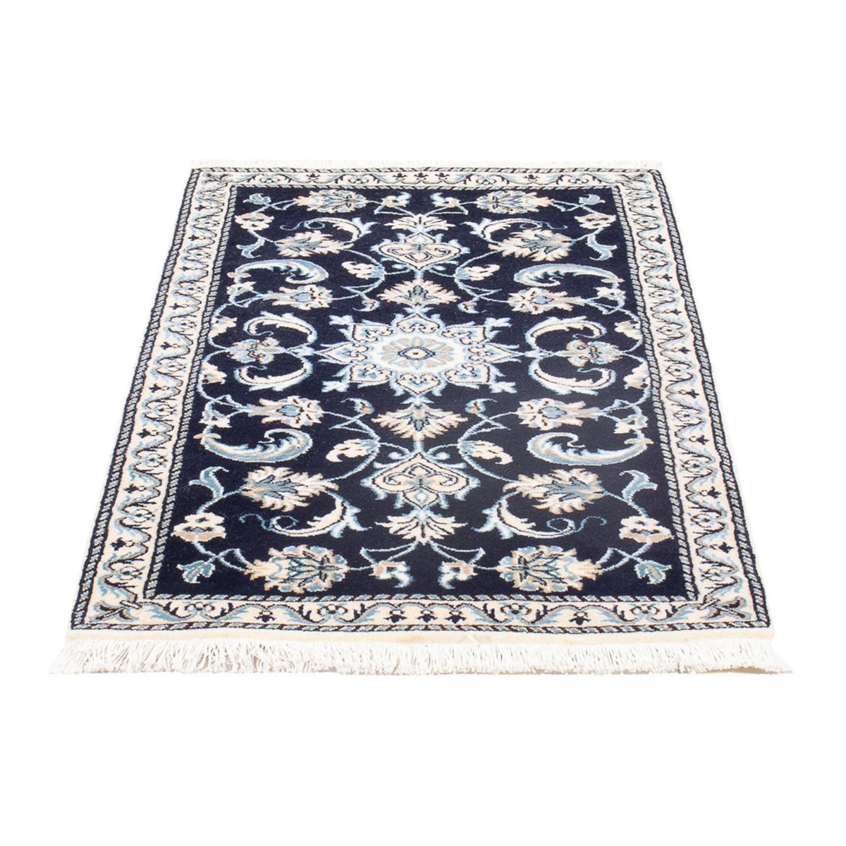 Tapis persan - Nain - 137 x 67 cm - bleu foncé
