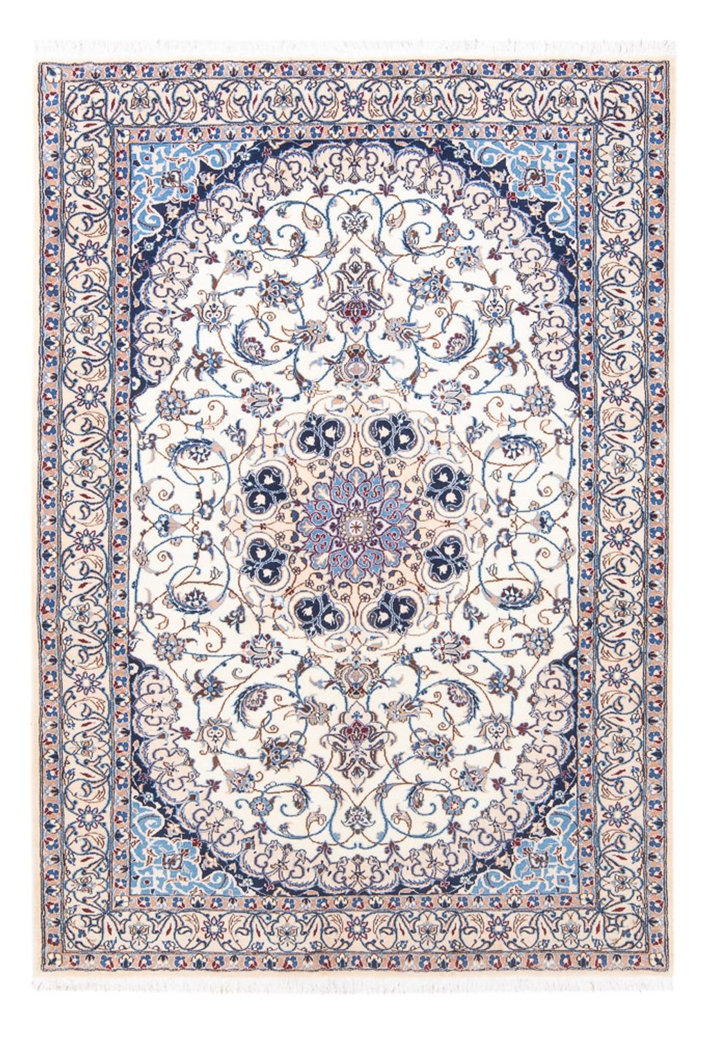 Tapis persan - Nain - Royal - 197 x 130 cm - crème