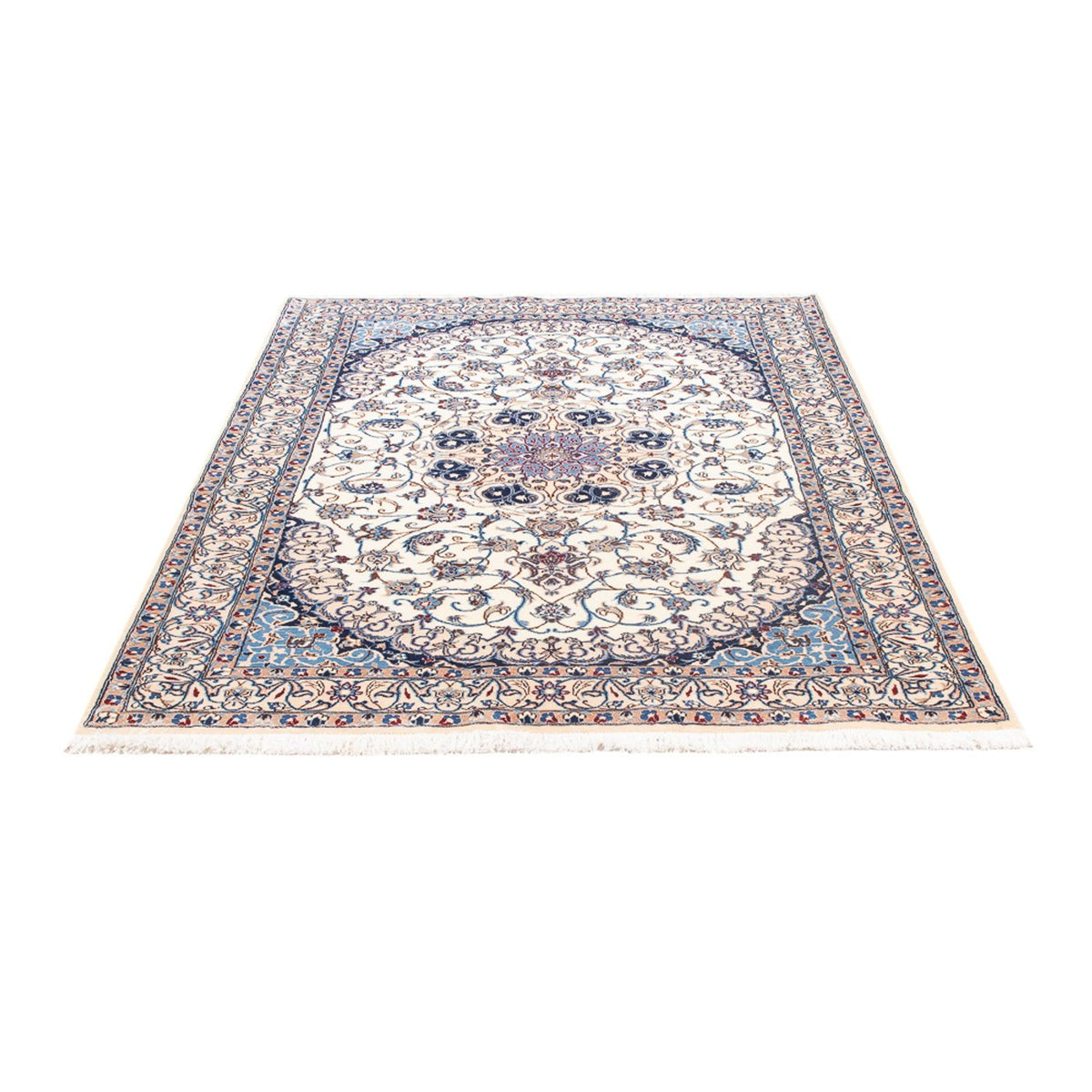 Tapis persan - Nain - Royal - 197 x 130 cm - crème