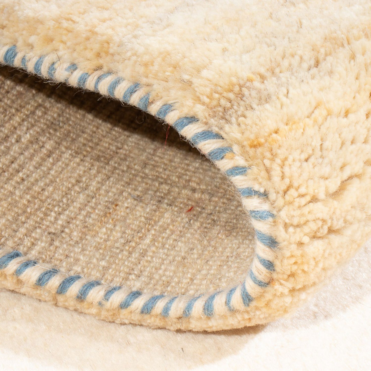 Tapis de couloir Tapis Gabbeh - Persan - 193 x 83 cm - blanc naturel