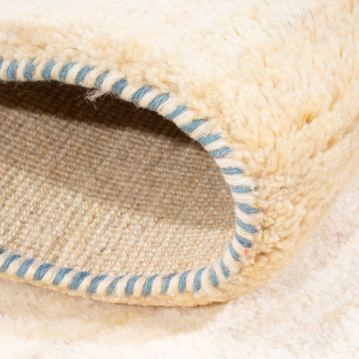 Tapis de couloir Tapis Gabbeh - Persan - 245 x 79 cm - blanc naturel