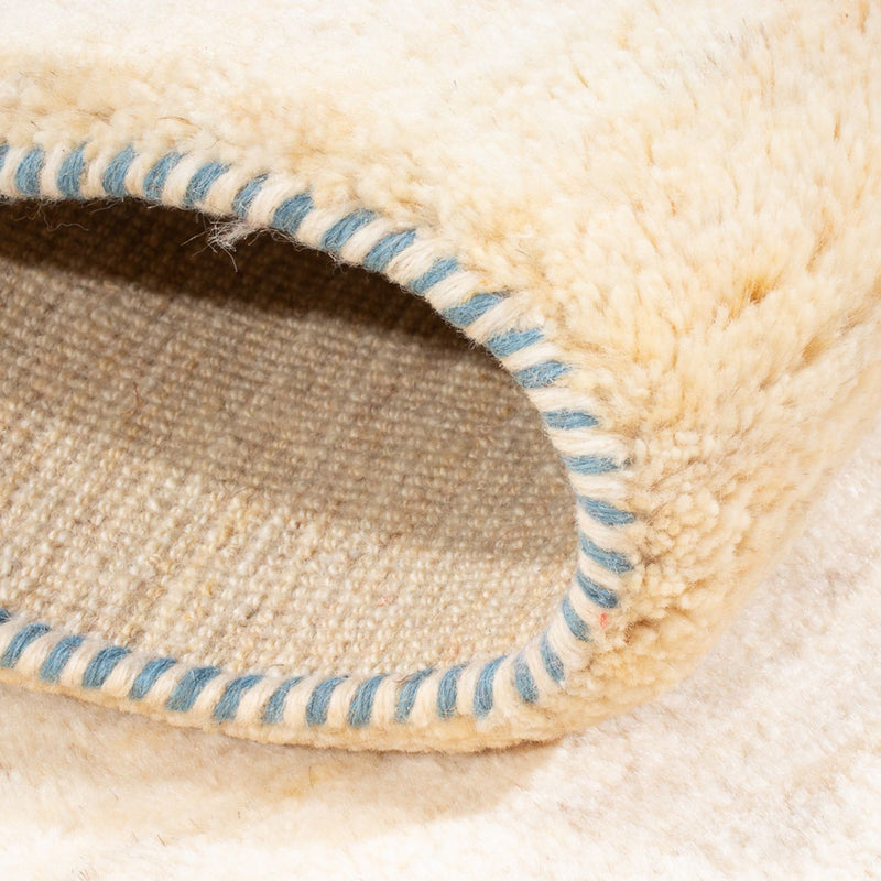 Tapis de couloir Tapis Gabbeh - Persan - 245 x 79 cm - blanc naturel