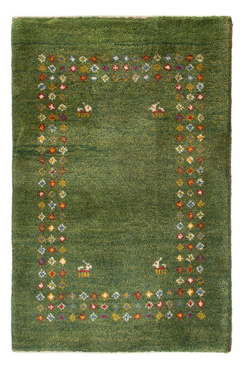 Tapis Gabbeh - Persan - 89 x 62 cm - vert de mer