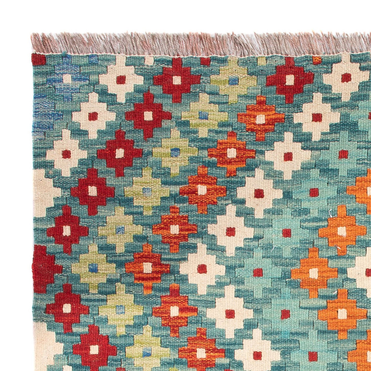 Tapis Kelim - Splash carré - 88 x 90 cm - multicolore