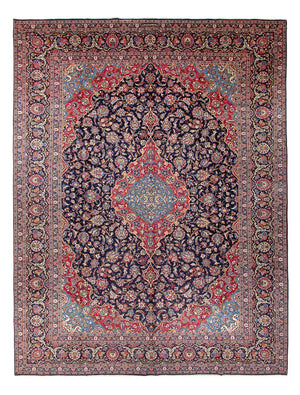 Tapis persan - Keshan - Antique - 410 x 298 cm - bleu foncé