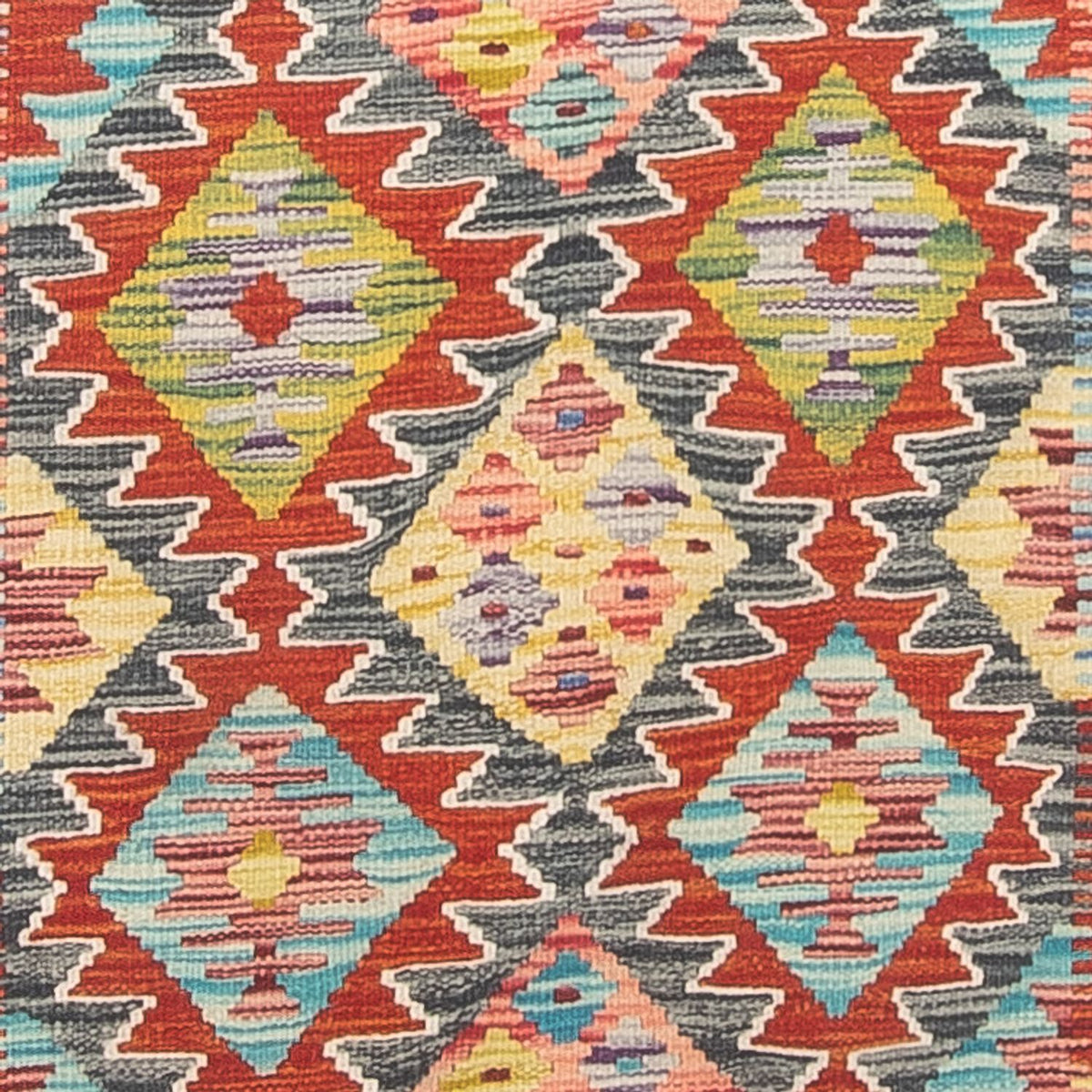 Tapis de couloir Tapis Kelim - Splash - 286 x 78 cm - multicolore