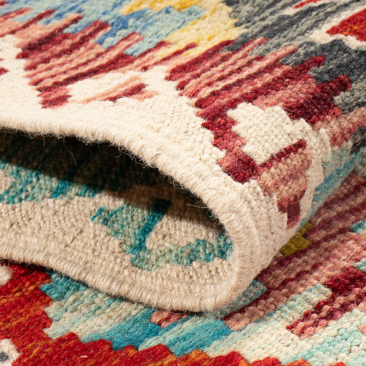 Tapis de couloir Tapis Kelim - Splash - 286 x 78 cm - multicolore