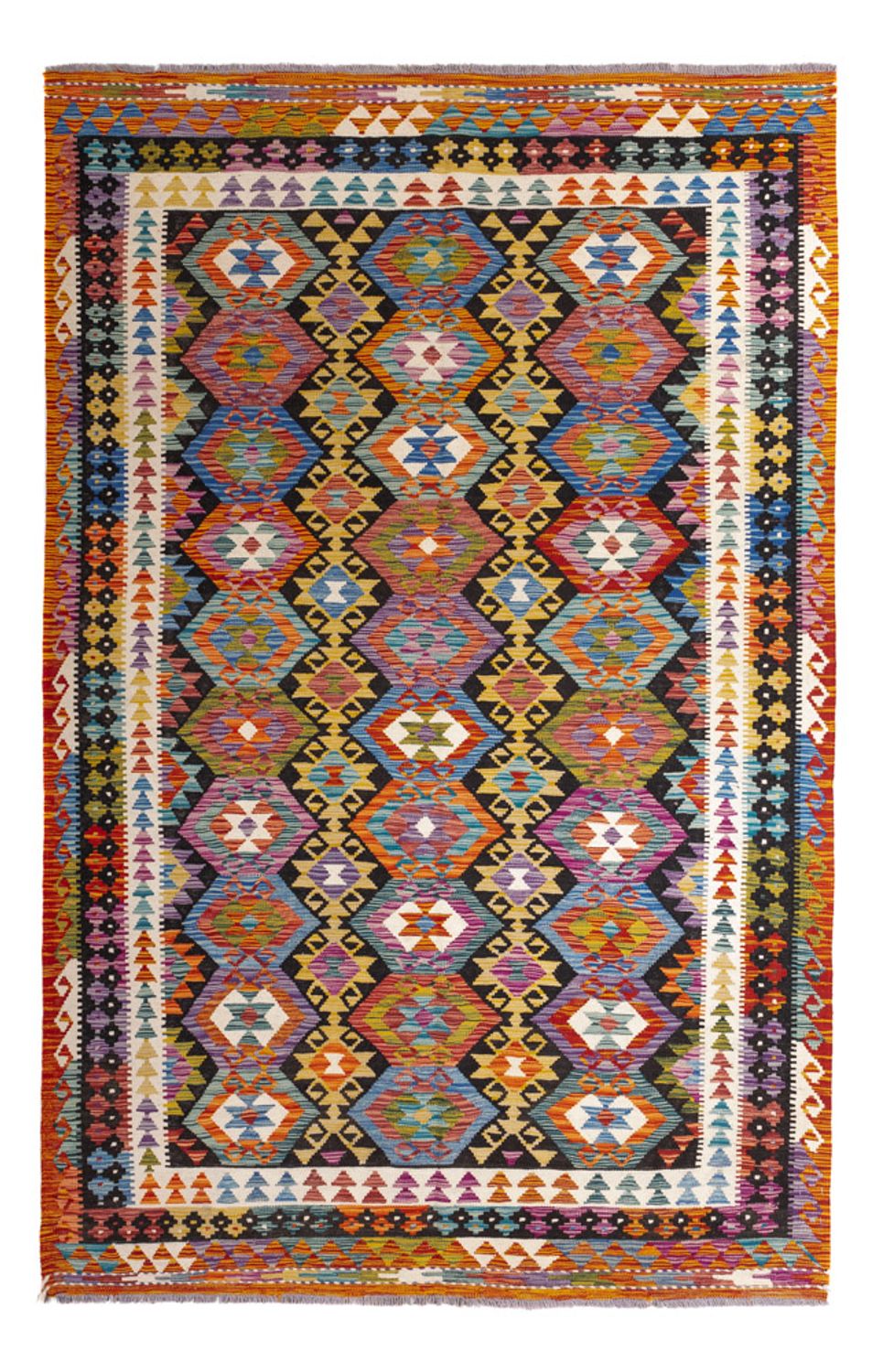 Tapis Kelim - Splash - 250 x 163 cm - multicolore