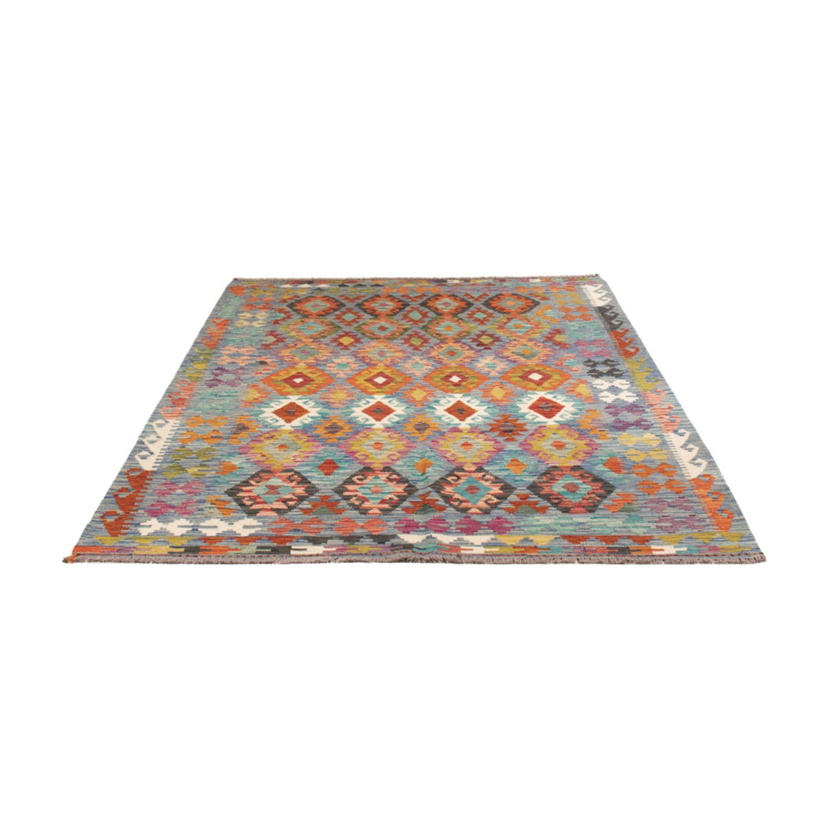 Tapis Kelim - Splash - 241 x 175 cm - multicolore